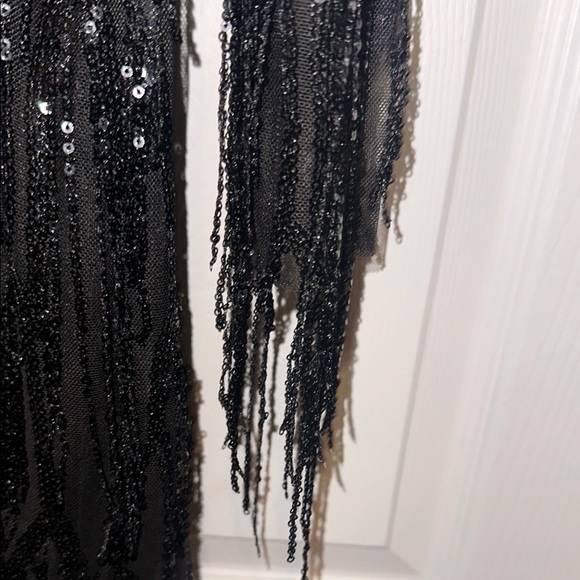 Zoya Black Sequin Fringe Dress - Picture 7 of 8